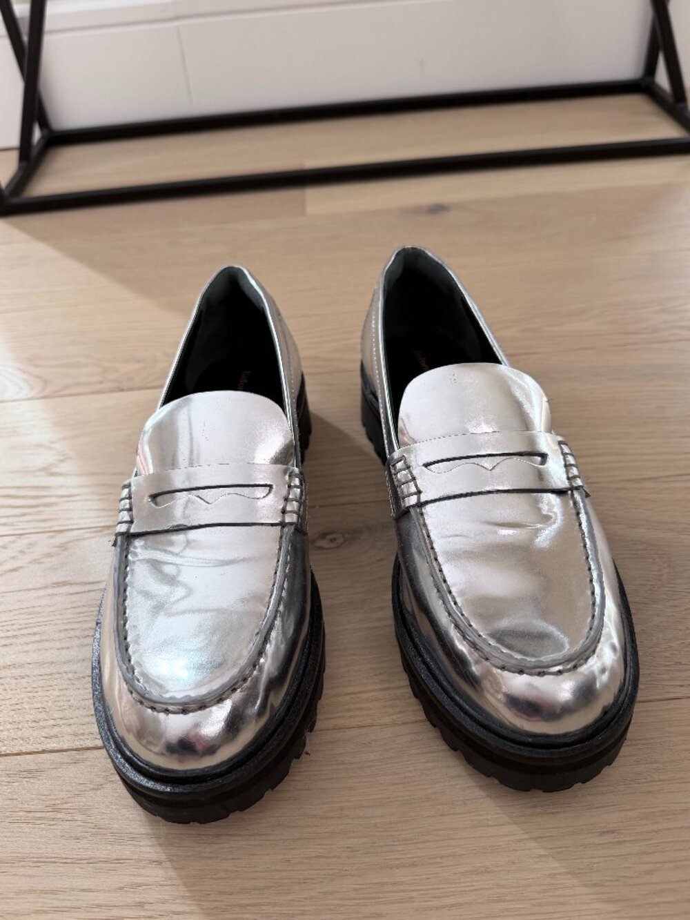 Reformation - Agathea Chunky Loafers | Mirror Metallic